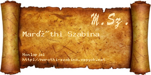 Maróthi Szabina névjegykártya